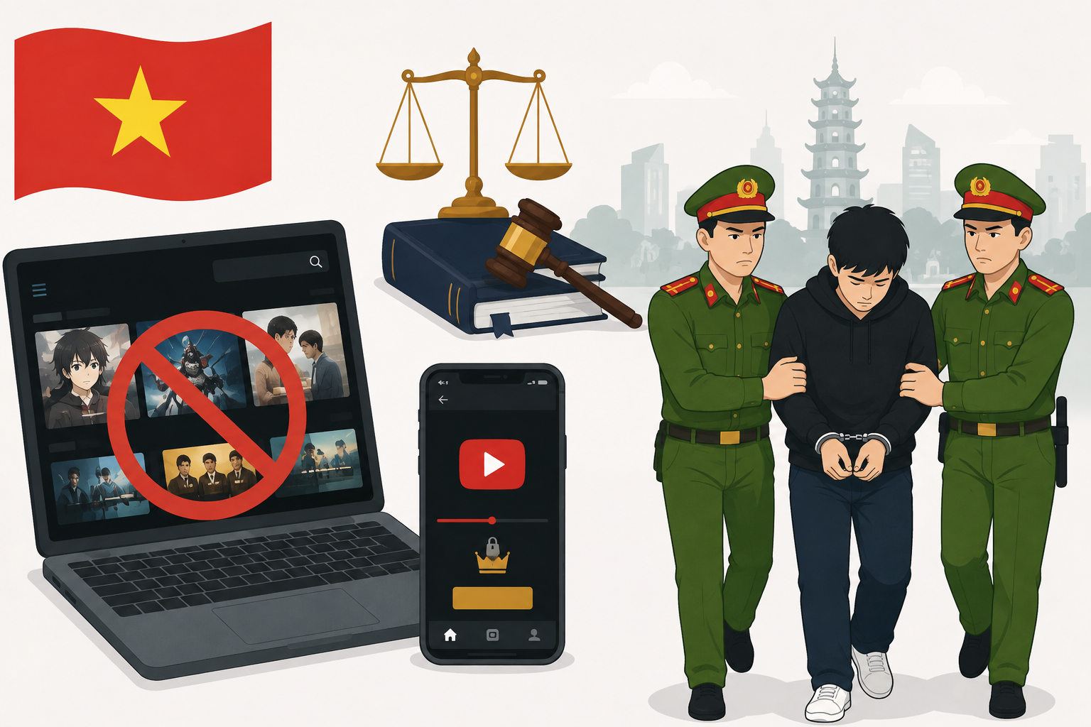 日本アニメ・映画の海賊版サイト運営者を初の刑事立件—「Phim Nè」事件と刑法225条